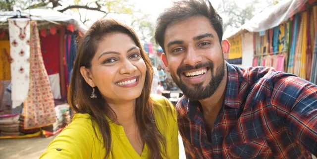 happy Indian couple