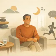 Man in a private healthcare setting thinking about sexual wellbeing